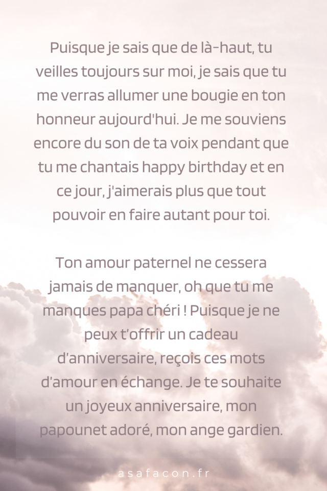 Joyeux Anniversaire Papa Au Ciel Messages Touchants