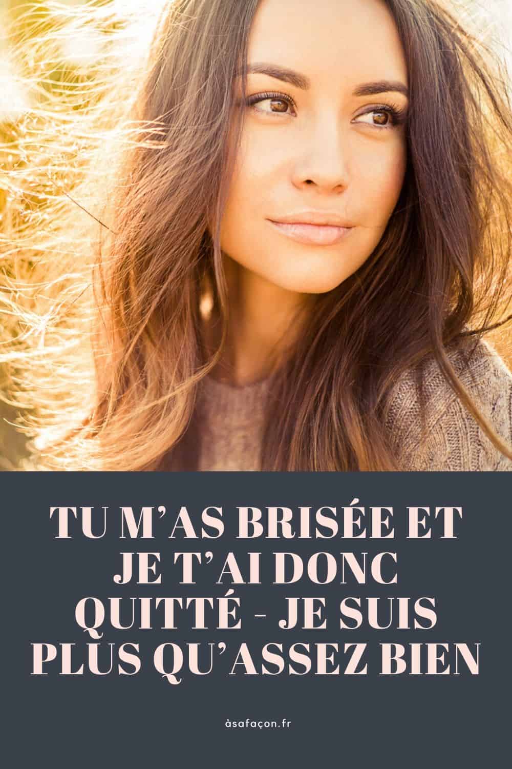Elle Ne M'aime Plus Mais Ne Me Quitte Pas Tu M’as Brisée Et Je T’ai Donc Quitté - JE SUIS PLUS QU’ASSEZ BIEN