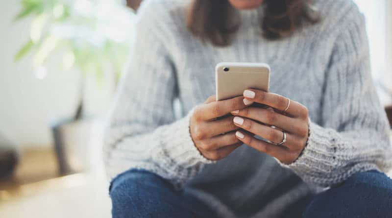 femme, téléphone