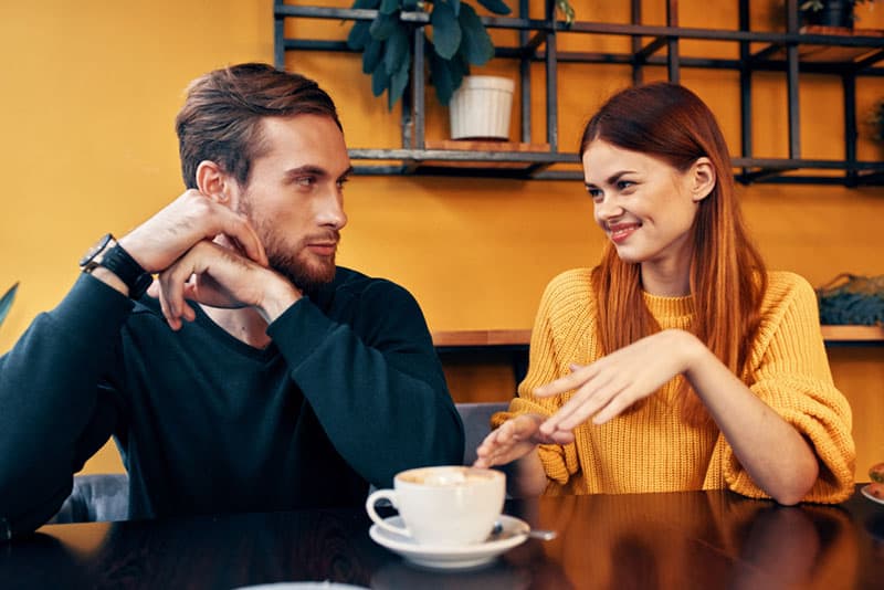 couple, boire café, dans, café