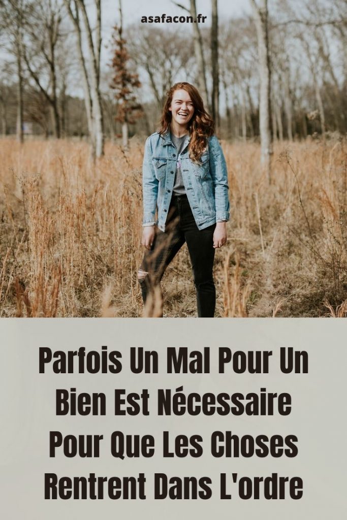 Parfois Un Mal Pour Un Bien Est Nécessaire Pour Que Les Choses Rentrent Dans L'ordre