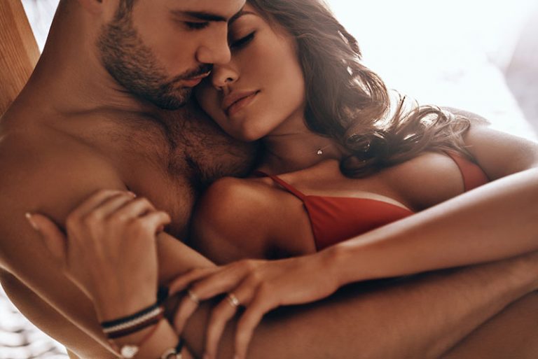 homme, étreindre, passionné, femme