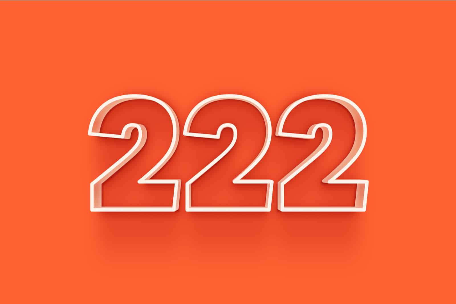 222 number on the red background