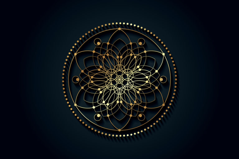 la fleur de vie sur fond noir