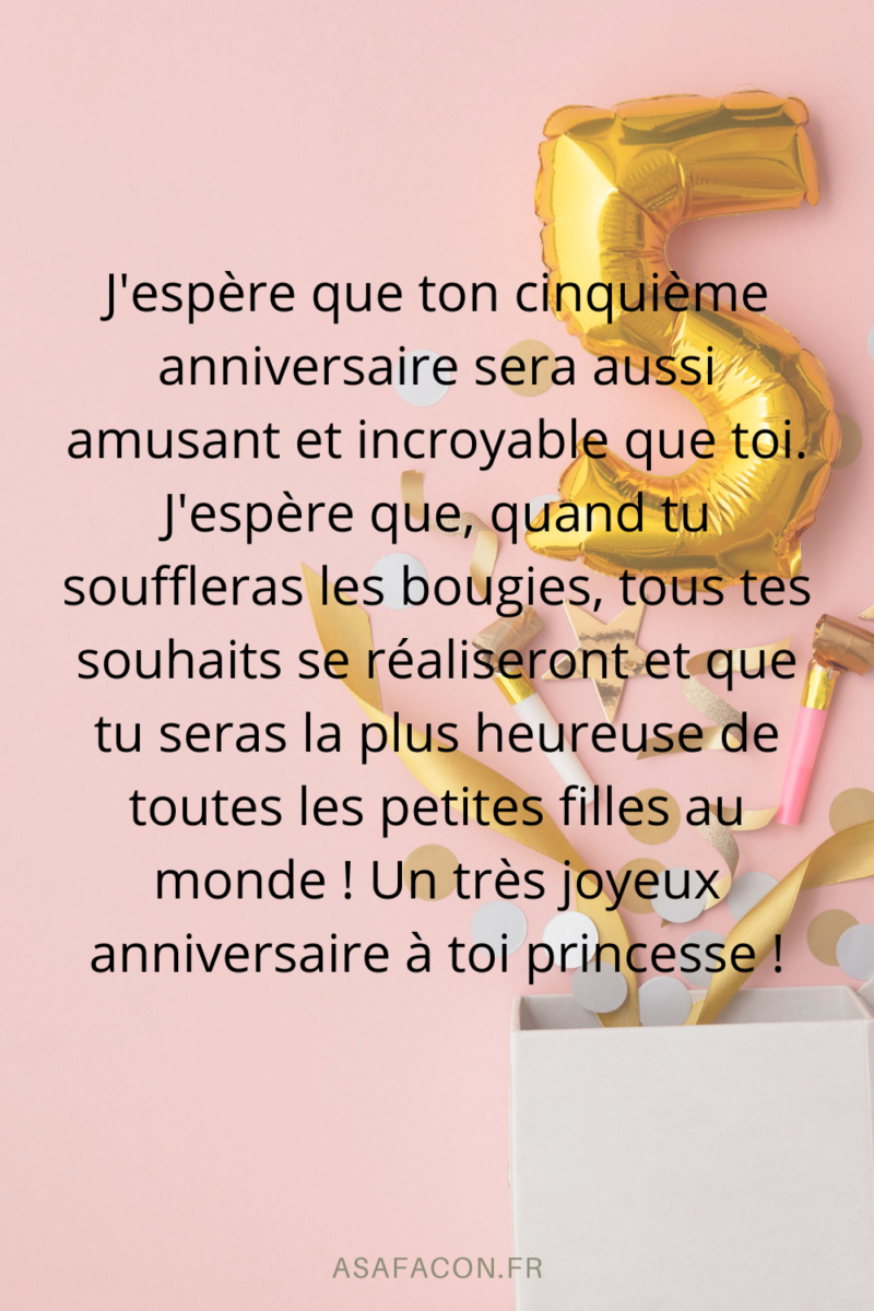 image anniversaire fillette 5 ans
