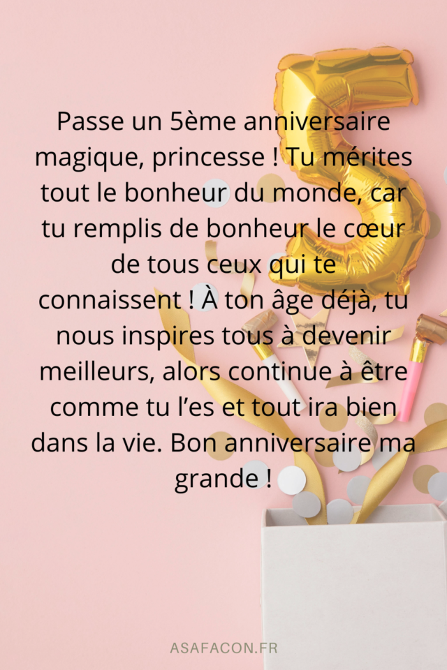 joyeux anniversaire 5 ans fille