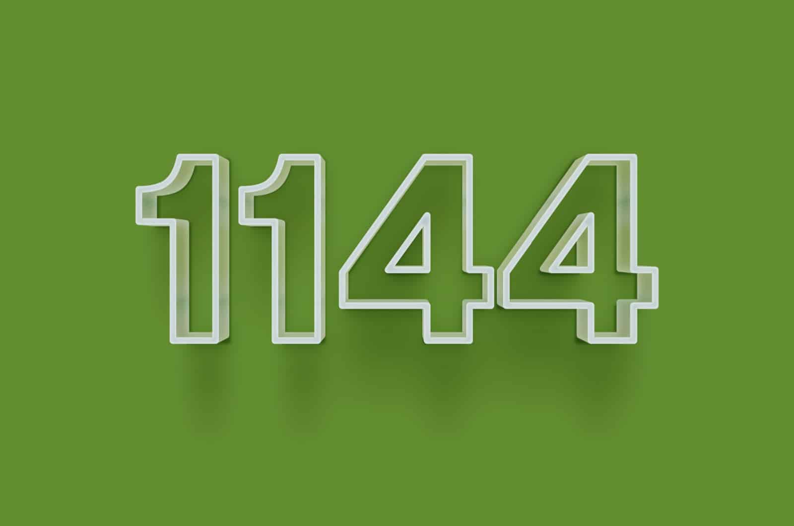 numéro 1144 sur fond vert