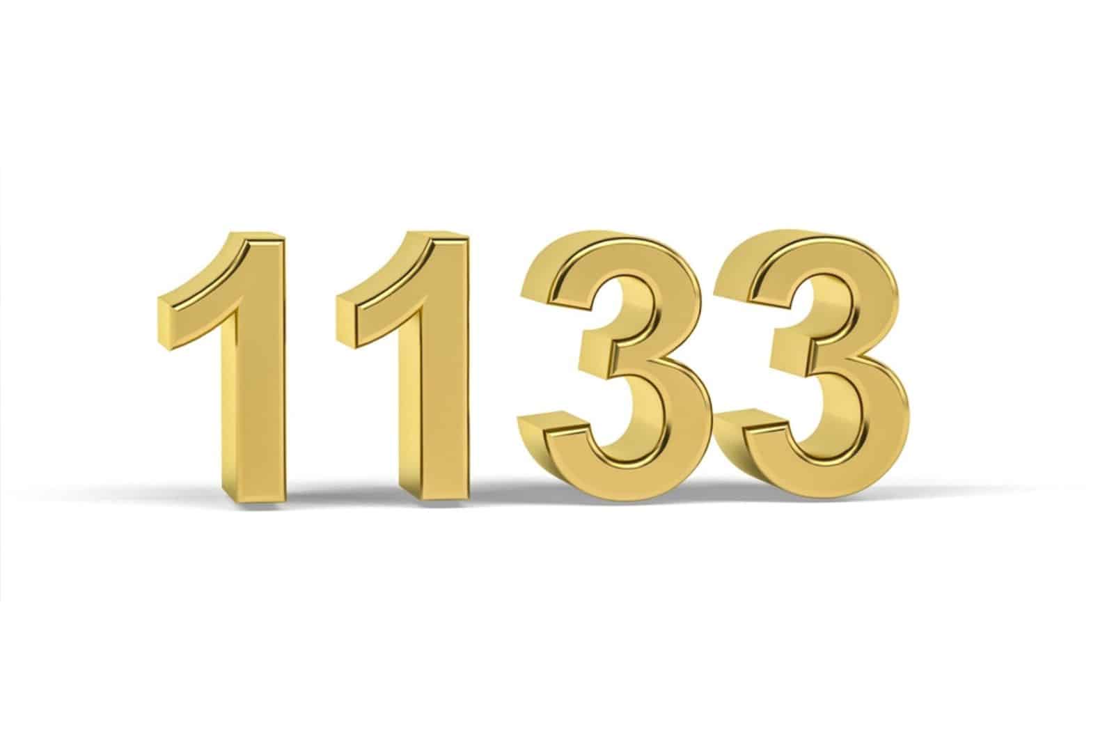 Numéro 3d doré 1133