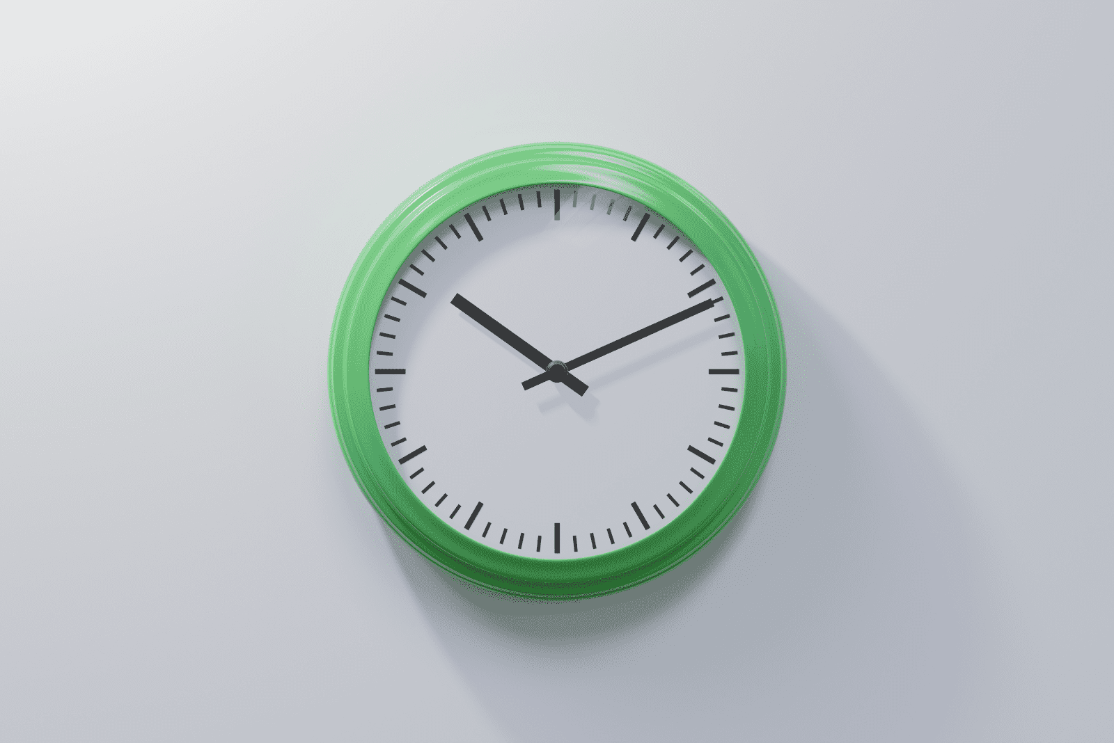 horloge verte sur un mur blanc (4)