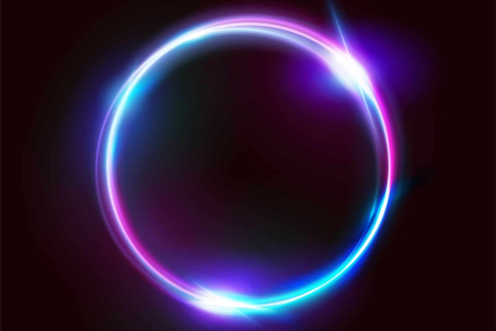 Cercle de néon vibrant de vecteur avec lueur