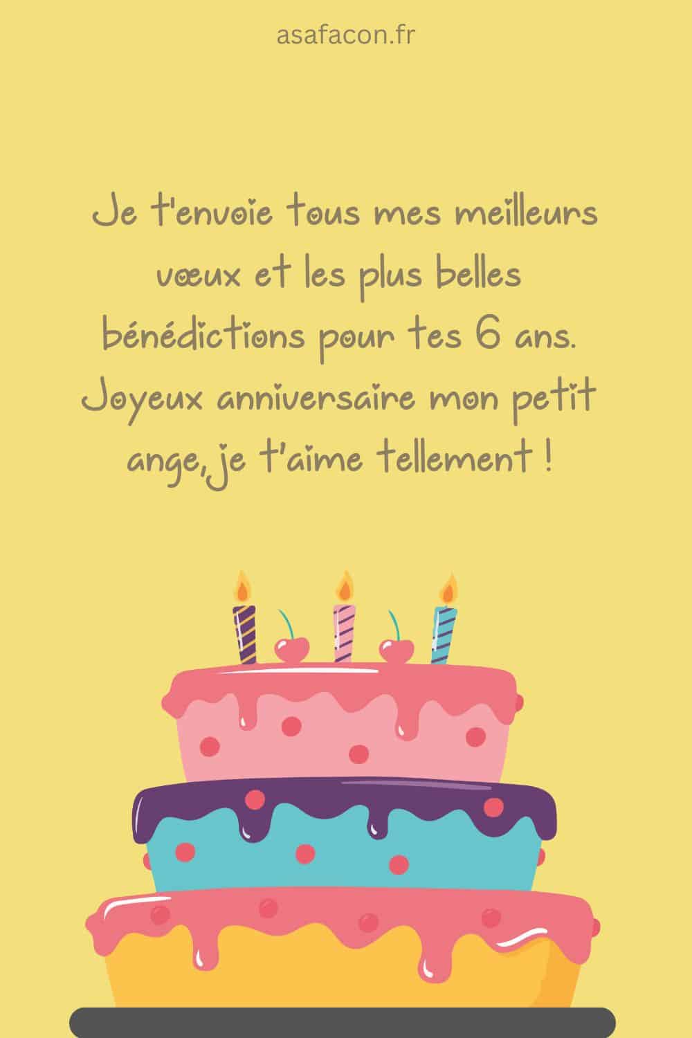 Modèle de texte anniversaire de 6 ans pour mon fils