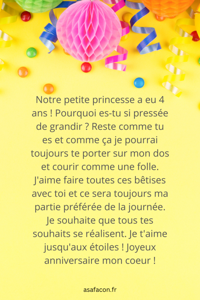 35 Textes Pour Souhaiter Un Joyeux Anniversaire De 4 Ans