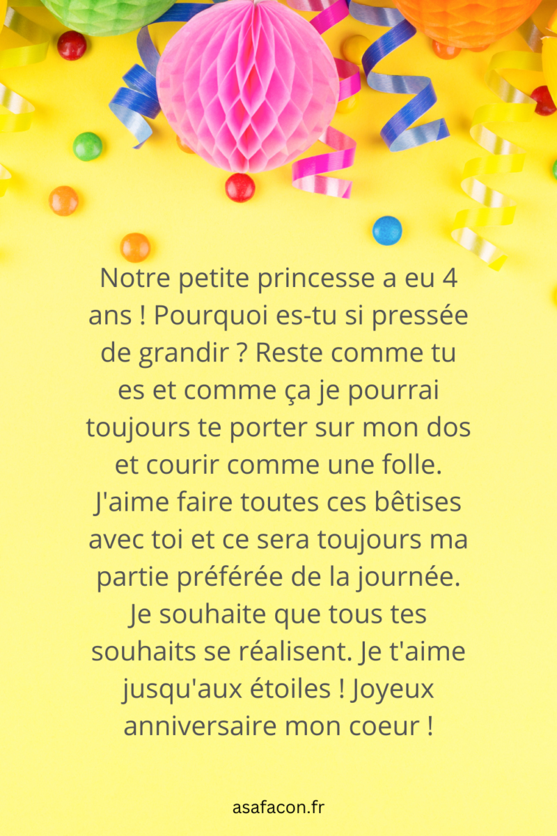 joyeux anniversaire ma petite princesse 4 ans