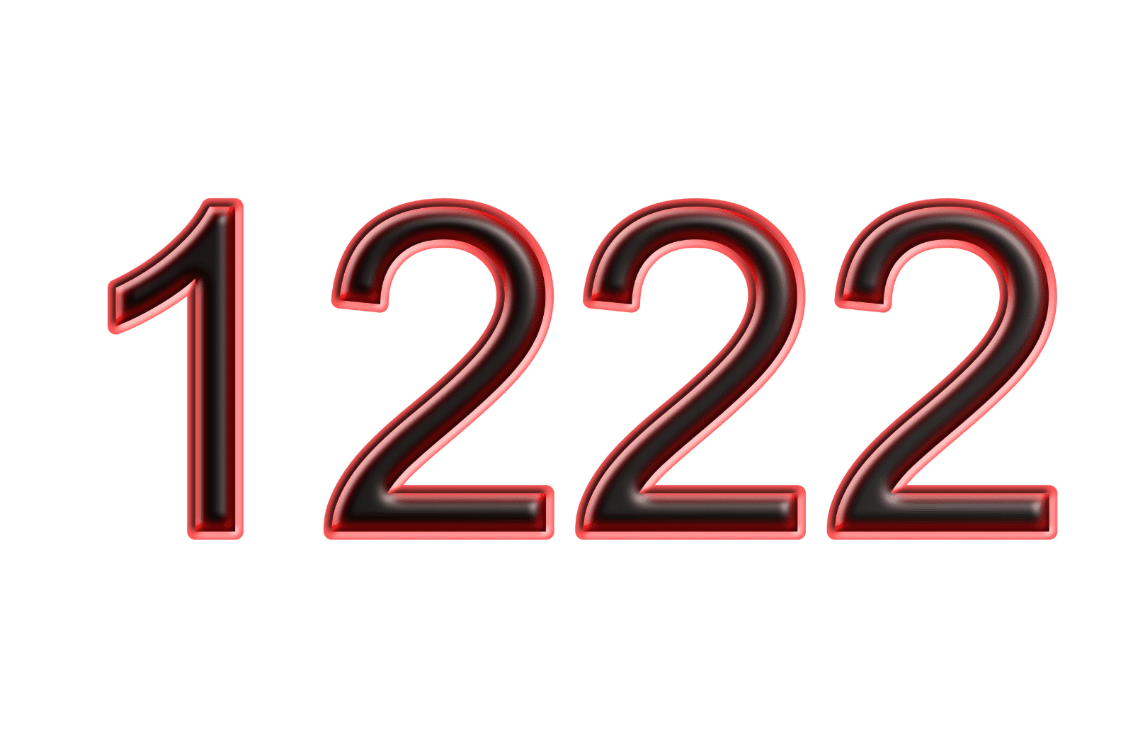 Numéro 1222 sur fond blanc