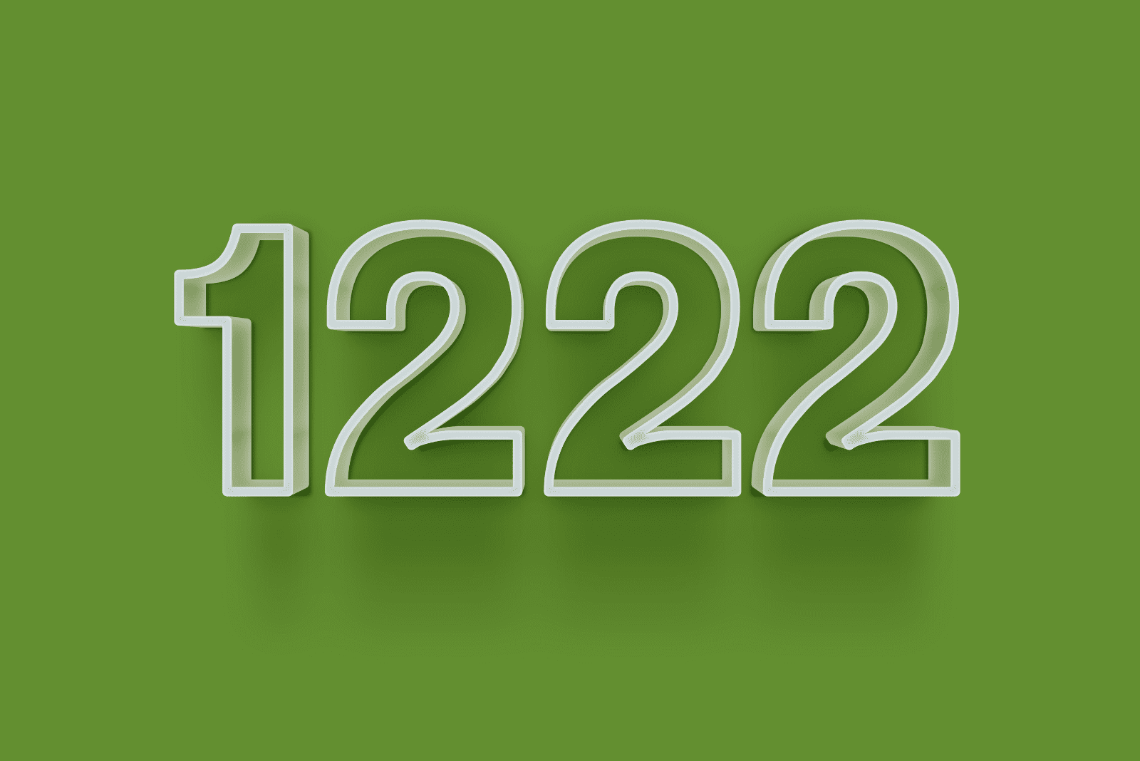 numéro 1222 sur fond vert