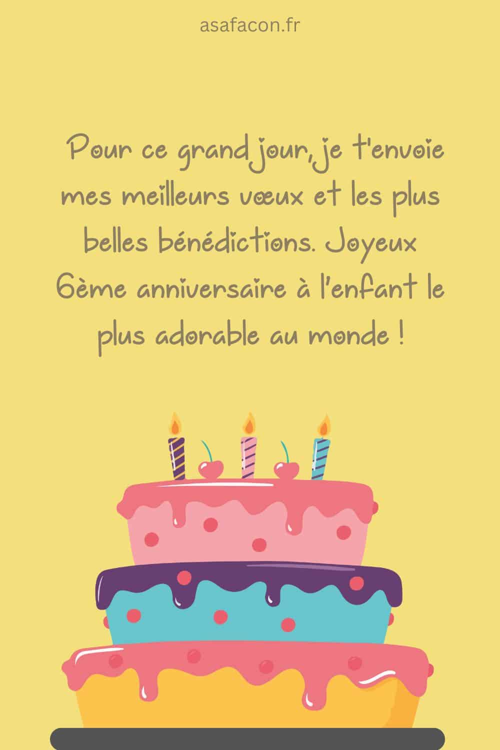 texte anniversaire de 6 ans pour garçon et fille