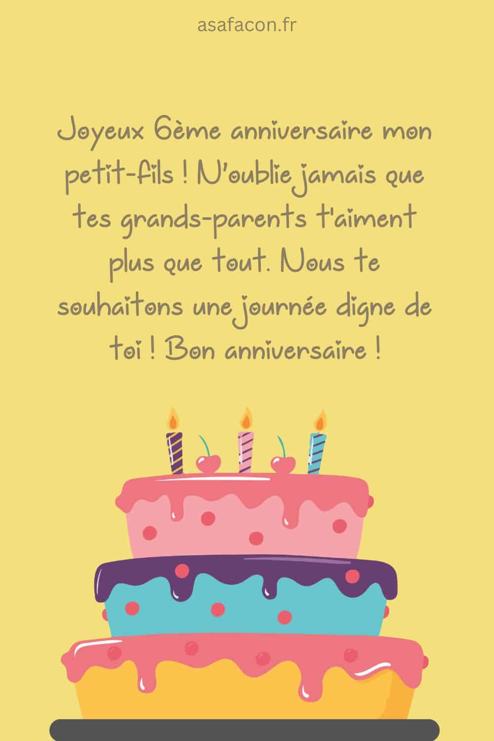 texte d’anniversaire de 6 ans pour un petit-fils