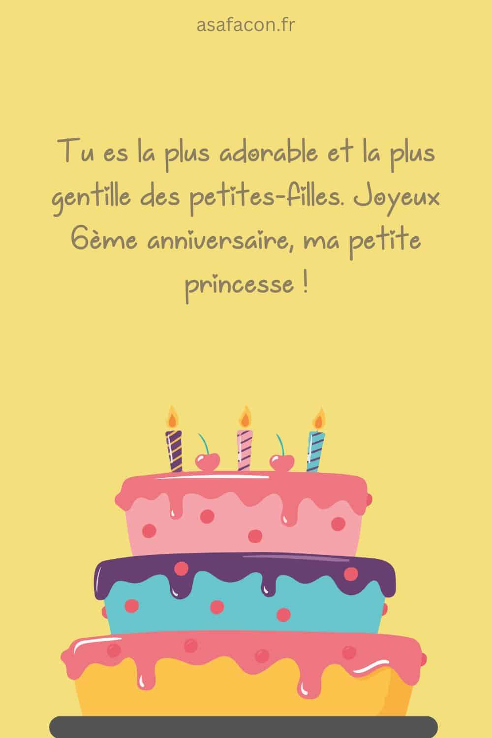 texte d’anniversaire de 6 ans pour une petite-fille