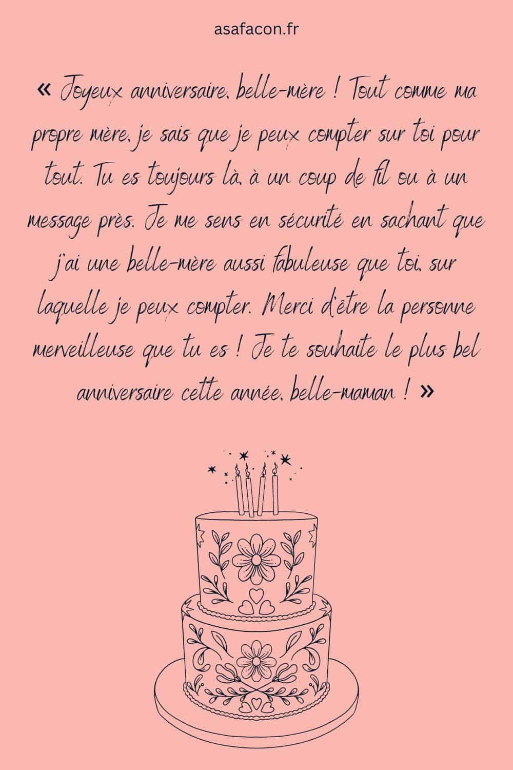 Texte attendrissant pour dire joyeux anniversaire belle maman