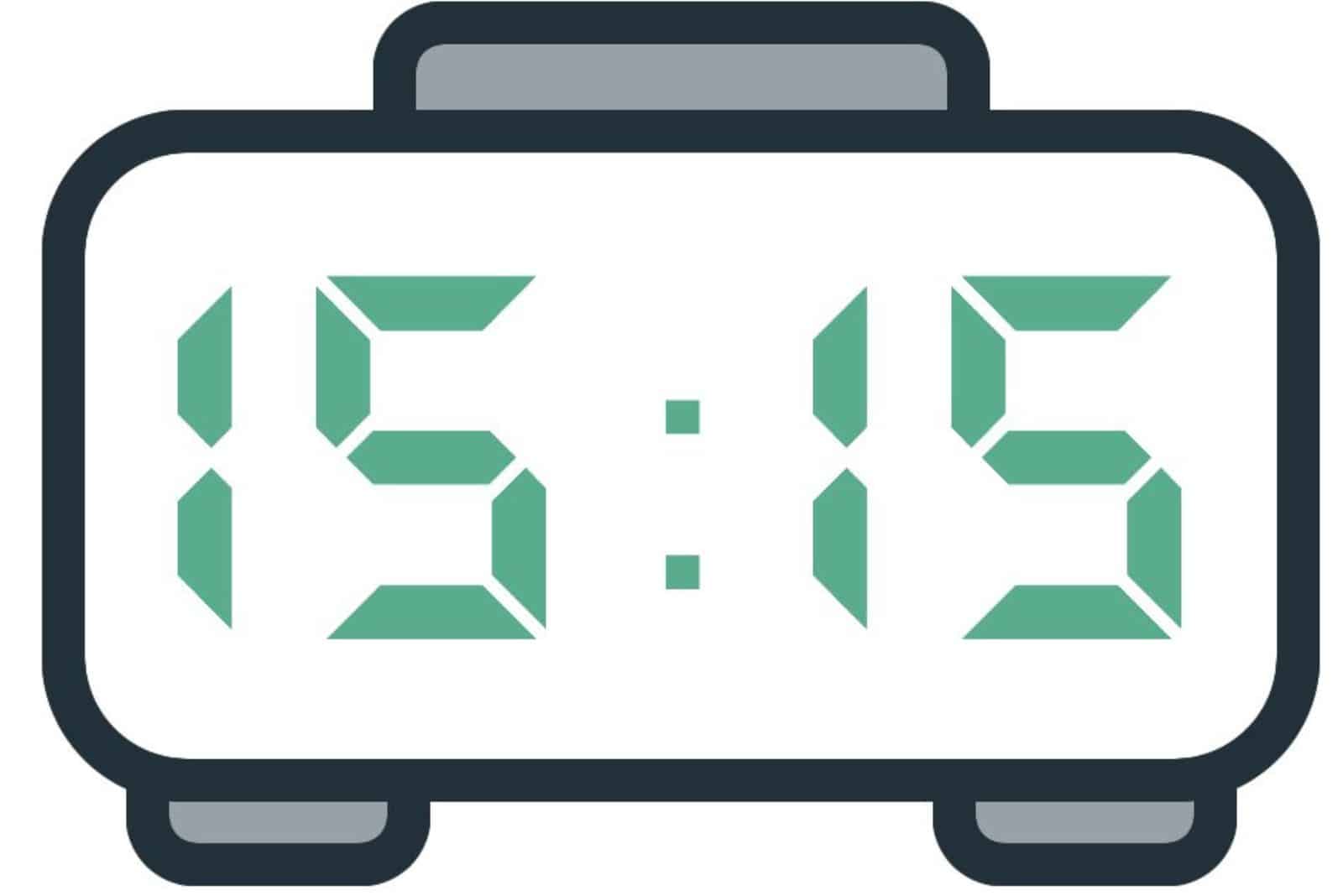 horloge numérique avec chiffres verts