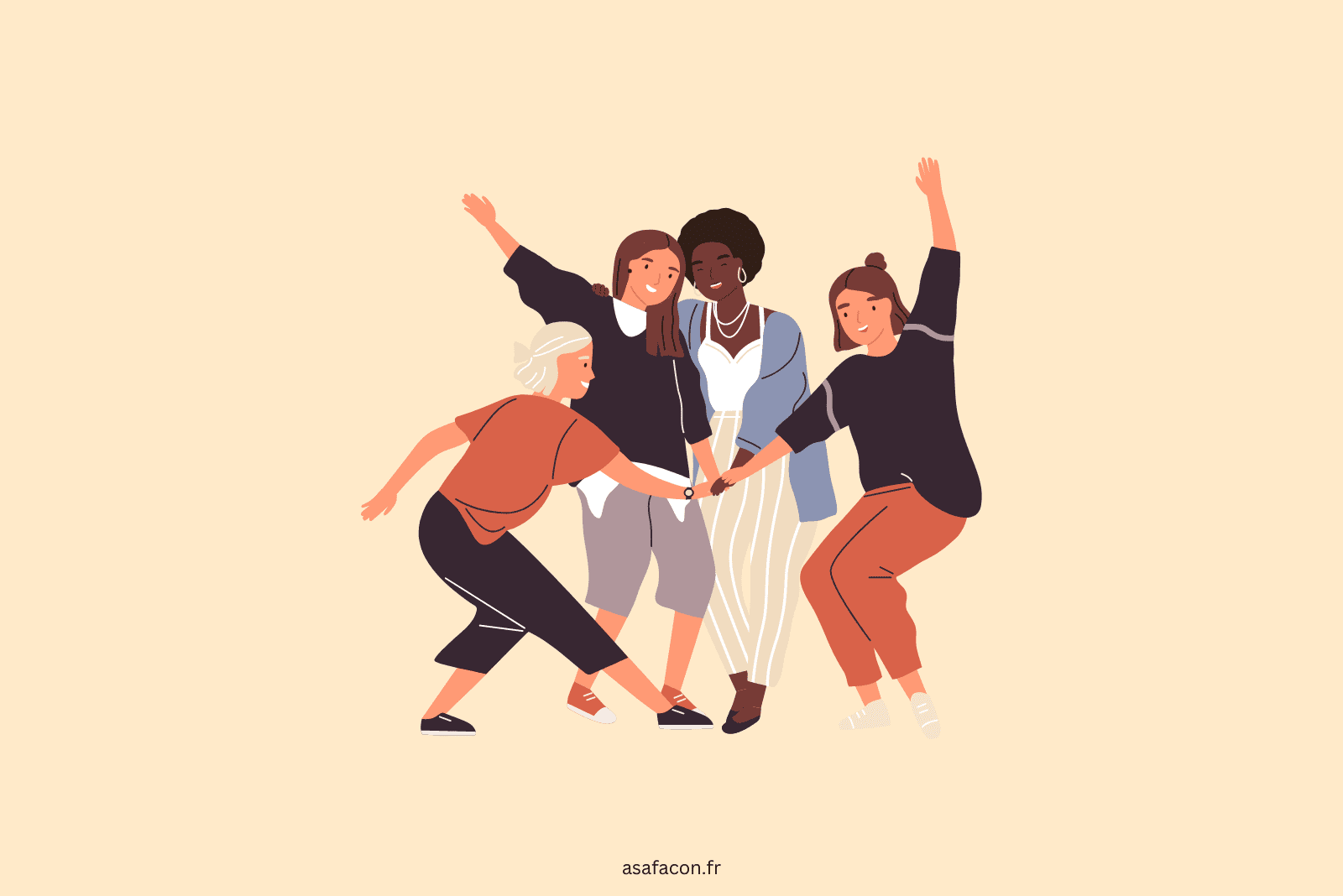 illustration d'amis dansant