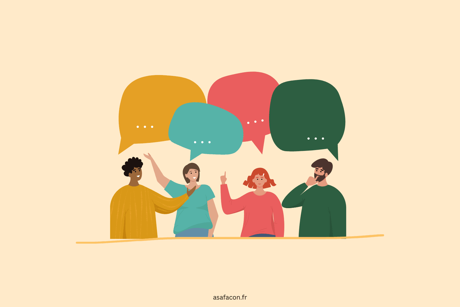 illustration d'amis qui parlent (2)