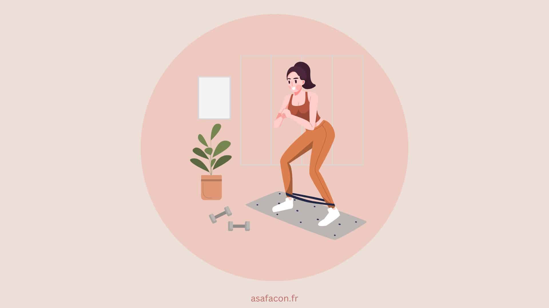 illustration d'une femme faisant de l'exercice