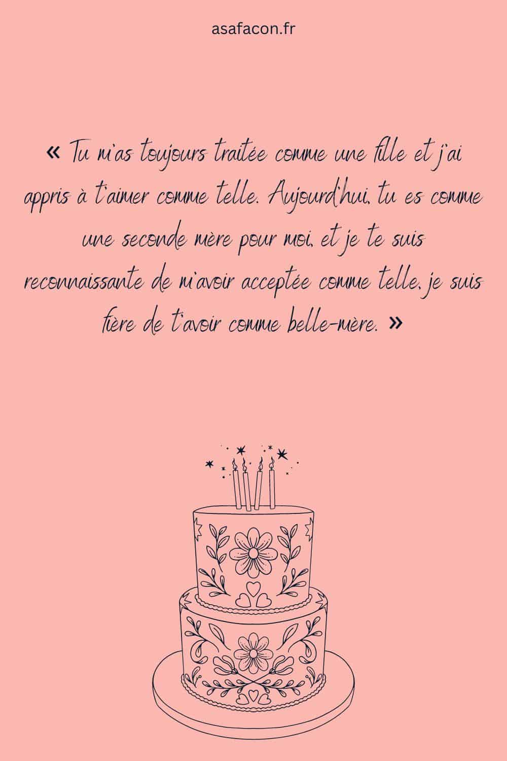 souhaiter un joyeux anniversaire à belle mère avec un texte touchant