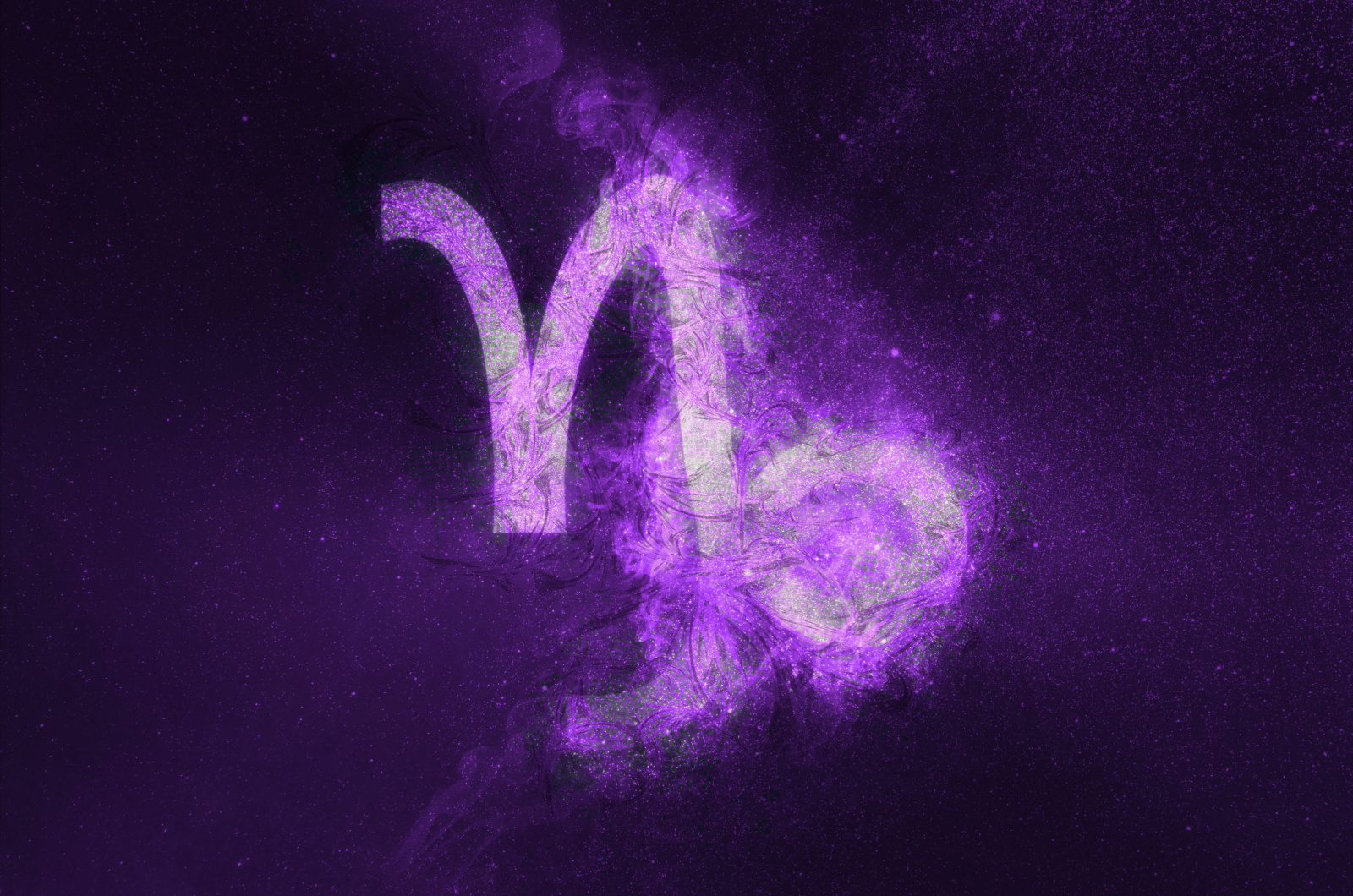 signe du zodiaque Capricorne violet